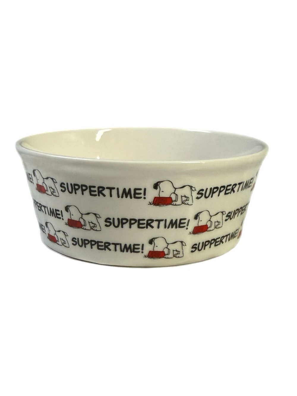Peanuts Suppertime Pet Bowl | Snoopy Stoneware Dog Bowl Cat Dish Food